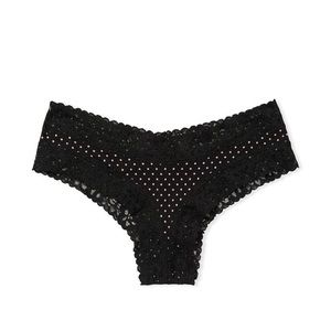 VICTORIAS SECRET THE LACIE POSEY LACE WAIST COTTON CHEEKY PANTY UNDERWEAR . NWT